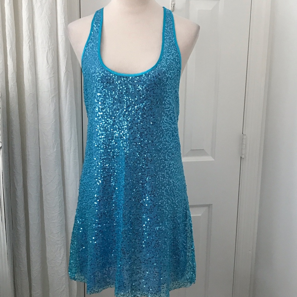 Victoria's Secret Vintage Shimmering Aqua Tank Dress